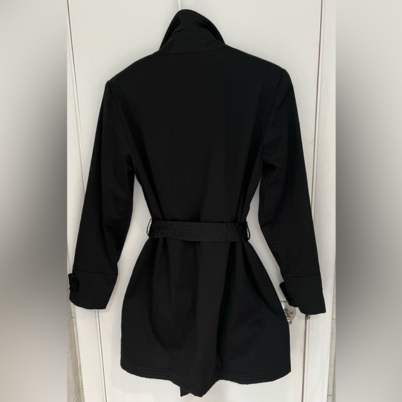 Spense Black Belted Dress Trench Single Breasted Coat Size M - Picture 8 of 8